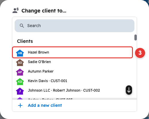 Change client to picker