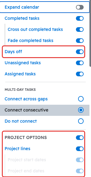 Customize panel toggles